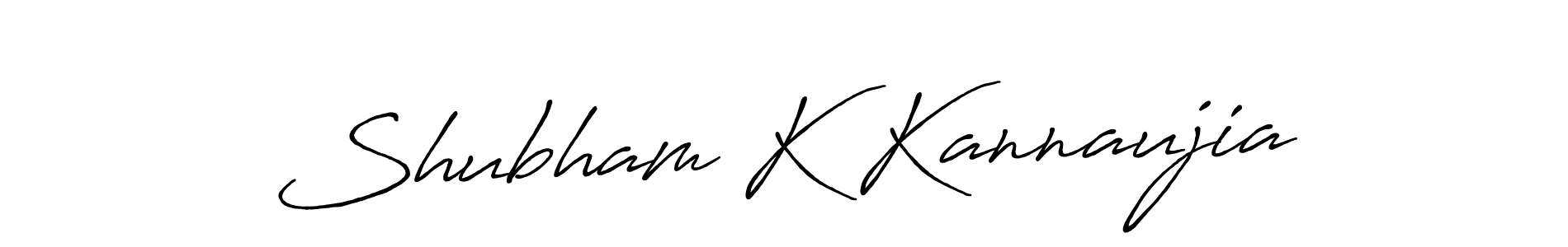 Create a beautiful signature design for name Shubham K Kannaujia. With this signature (Antro_Vectra_Bolder) fonts, you can make a handwritten signature for free. Shubham K Kannaujia signature style 7 images and pictures png