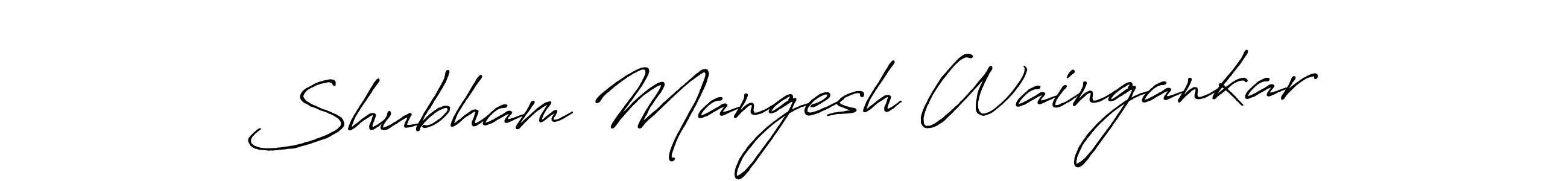 Antro_Vectra_Bolder is a professional signature style that is perfect for those who want to add a touch of class to their signature. It is also a great choice for those who want to make their signature more unique. Get Shubham Mangesh Waingankar name to fancy signature for free. Shubham Mangesh Waingankar signature style 7 images and pictures png