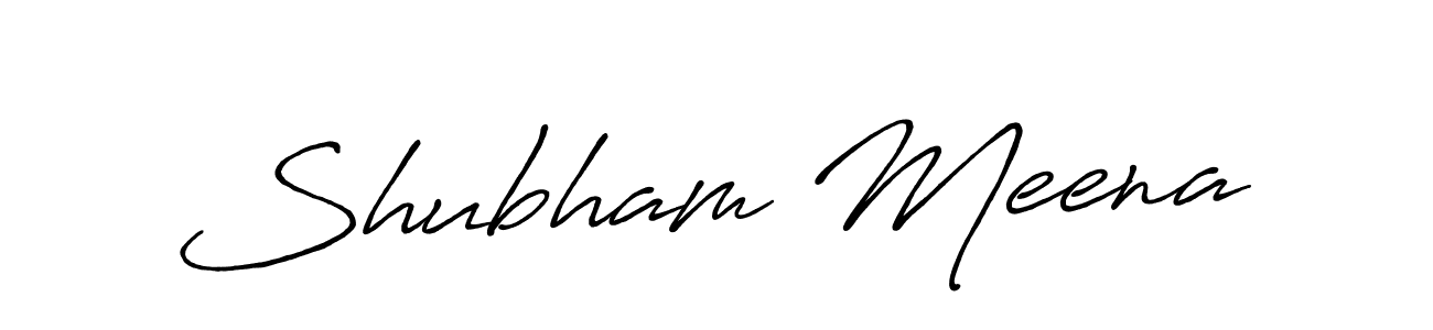 How to make Shubham Meena name signature. Use Antro_Vectra_Bolder style for creating short signs online. This is the latest handwritten sign. Shubham Meena signature style 7 images and pictures png