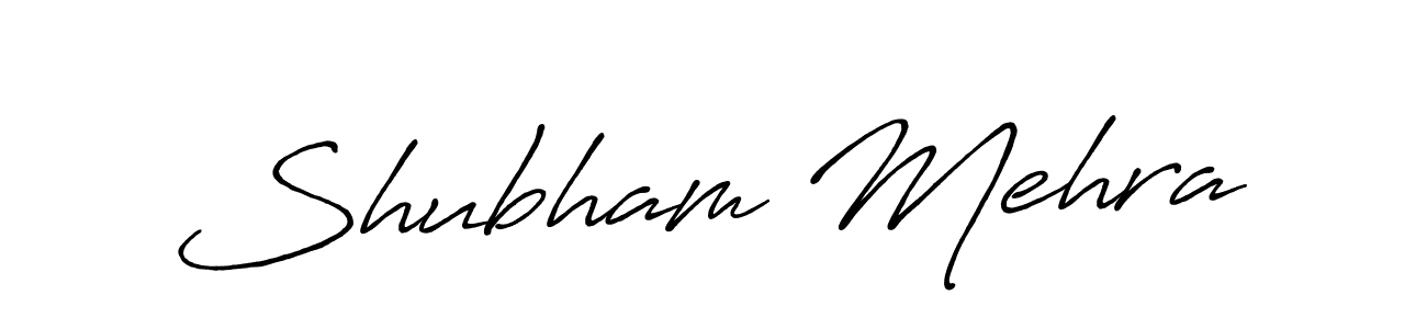 How to make Shubham Mehra name signature. Use Antro_Vectra_Bolder style for creating short signs online. This is the latest handwritten sign. Shubham Mehra signature style 7 images and pictures png