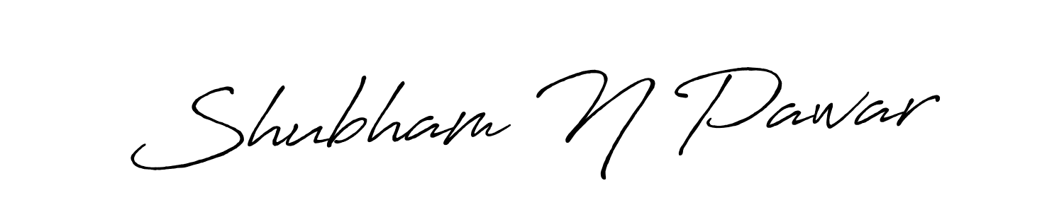 How to make Shubham N Pawar name signature. Use Antro_Vectra_Bolder style for creating short signs online. This is the latest handwritten sign. Shubham N Pawar signature style 7 images and pictures png