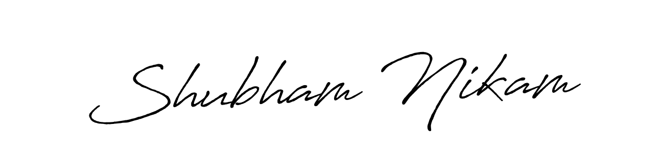 The best way (Antro_Vectra_Bolder) to make a short signature is to pick only two or three words in your name. The name Shubham Nikam include a total of six letters. For converting this name. Shubham Nikam signature style 7 images and pictures png