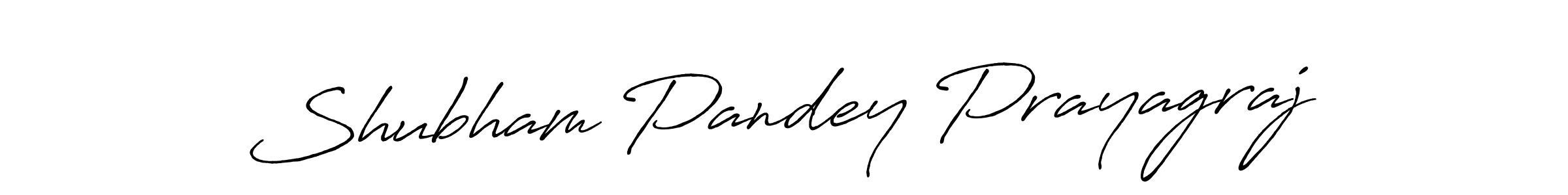 Make a beautiful signature design for name Shubham Pandey Prayagraj. With this signature (Antro_Vectra_Bolder) style, you can create a handwritten signature for free. Shubham Pandey Prayagraj signature style 7 images and pictures png