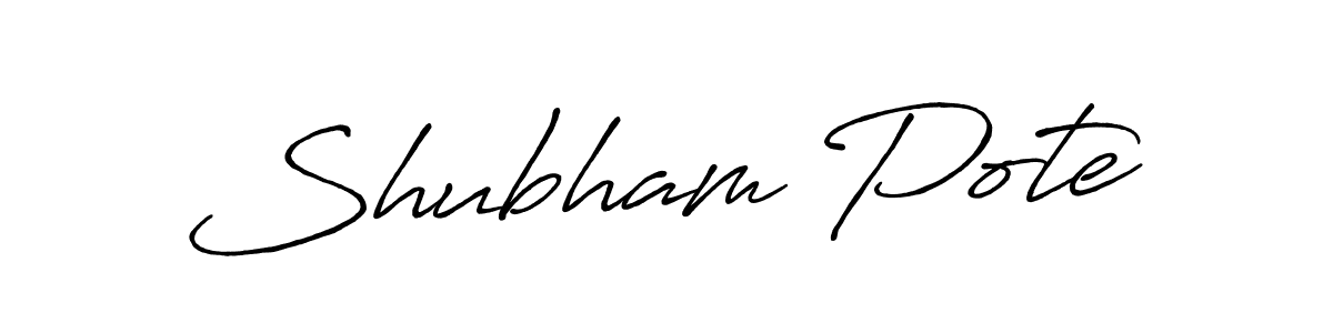 How to make Shubham Pote name signature. Use Antro_Vectra_Bolder style for creating short signs online. This is the latest handwritten sign. Shubham Pote signature style 7 images and pictures png