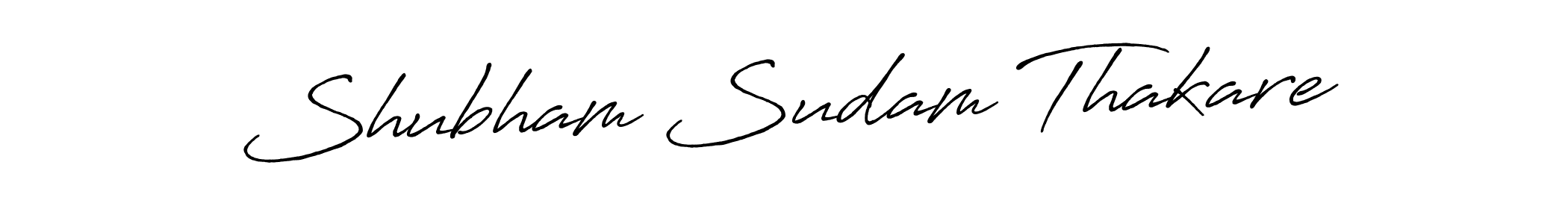 The best way (Antro_Vectra_Bolder) to make a short signature is to pick only two or three words in your name. The name Shubham Sudam Thakare include a total of six letters. For converting this name. Shubham Sudam Thakare signature style 7 images and pictures png