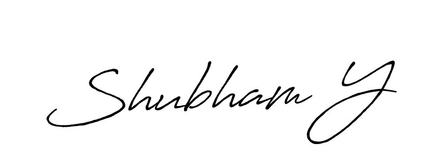 Shubham Y stylish signature style. Best Handwritten Sign (Antro_Vectra_Bolder) for my name. Handwritten Signature Collection Ideas for my name Shubham Y. Shubham Y signature style 7 images and pictures png