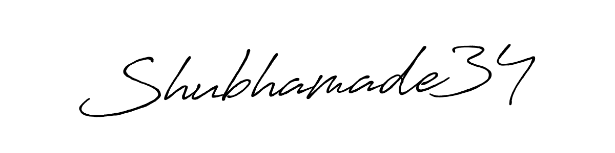 Design your own signature with our free online signature maker. With this signature software, you can create a handwritten (Antro_Vectra_Bolder) signature for name Shubhamade34. Shubhamade34 signature style 7 images and pictures png