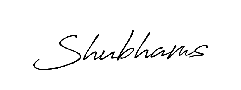 How to make Shubhams name signature. Use Antro_Vectra_Bolder style for creating short signs online. This is the latest handwritten sign. Shubhams signature style 7 images and pictures png