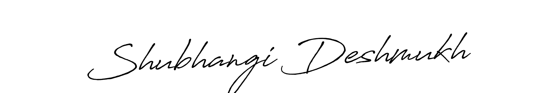 Make a beautiful signature design for name Shubhangi Deshmukh. With this signature (Antro_Vectra_Bolder) style, you can create a handwritten signature for free. Shubhangi Deshmukh signature style 7 images and pictures png