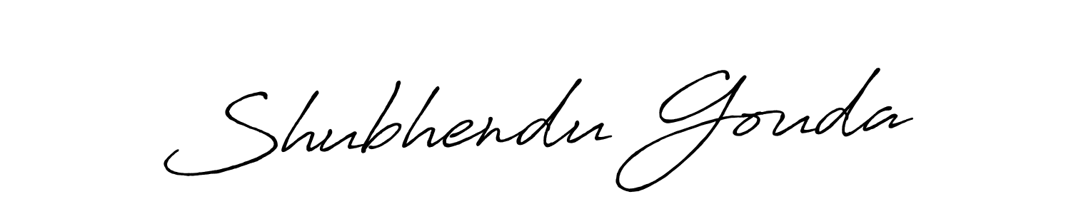 How to make Shubhendu Gouda name signature. Use Antro_Vectra_Bolder style for creating short signs online. This is the latest handwritten sign. Shubhendu Gouda signature style 7 images and pictures png