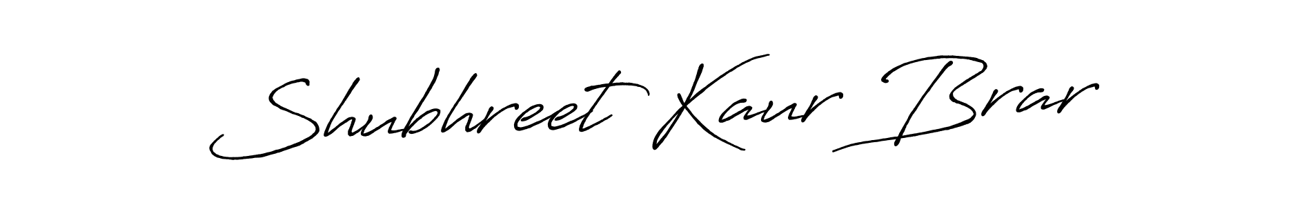 Design your own signature with our free online signature maker. With this signature software, you can create a handwritten (Antro_Vectra_Bolder) signature for name Shubhreet Kaur Brar. Shubhreet Kaur Brar signature style 7 images and pictures png