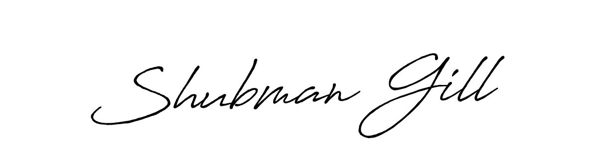 Similarly Antro_Vectra_Bolder is the best handwritten signature design. Signature creator online .You can use it as an online autograph creator for name Shubman Gill. Shubman Gill signature style 7 images and pictures png