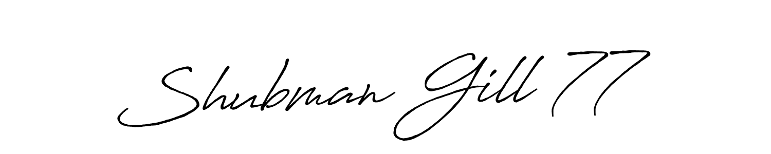 You can use this online signature creator to create a handwritten signature for the name Shubman Gill 77. This is the best online autograph maker. Shubman Gill 77 signature style 7 images and pictures png