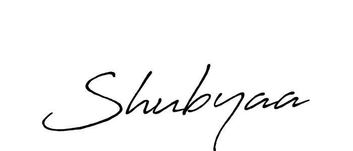 Make a beautiful signature design for name Shubyaa. With this signature (Antro_Vectra_Bolder) style, you can create a handwritten signature for free. Shubyaa signature style 7 images and pictures png