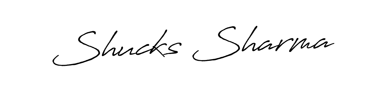 Create a beautiful signature design for name Shucks Sharma. With this signature (Antro_Vectra_Bolder) fonts, you can make a handwritten signature for free. Shucks Sharma signature style 7 images and pictures png