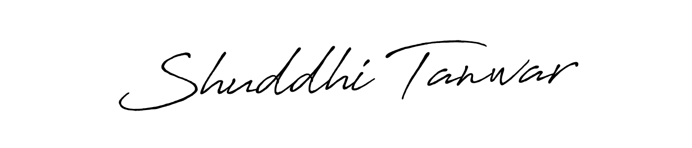 How to make Shuddhi Tanwar name signature. Use Antro_Vectra_Bolder style for creating short signs online. This is the latest handwritten sign. Shuddhi Tanwar signature style 7 images and pictures png