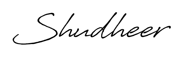 Designed for modern professionals: Shudheer name signature crafted with Antro_Vectra_Bolder script. Ready for digital PDF workflows. Shudheer signature style 7 images and pictures png