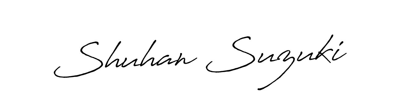 How to make Shuhan Suzuki signature? Antro_Vectra_Bolder is a professional autograph style. Create handwritten signature for Shuhan Suzuki name. Shuhan Suzuki signature style 7 images and pictures png