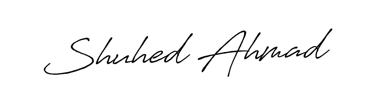 Design your own signature with our free online signature maker. With this signature software, you can create a handwritten (Antro_Vectra_Bolder) signature for name Shuhed Ahmad. Shuhed Ahmad signature style 7 images and pictures png