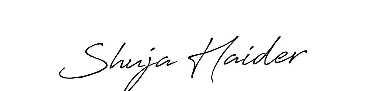 Create a beautiful signature design for name Shuja Haider. With this signature (Antro_Vectra_Bolder) fonts, you can make a handwritten signature for free. Shuja Haider signature style 7 images and pictures png