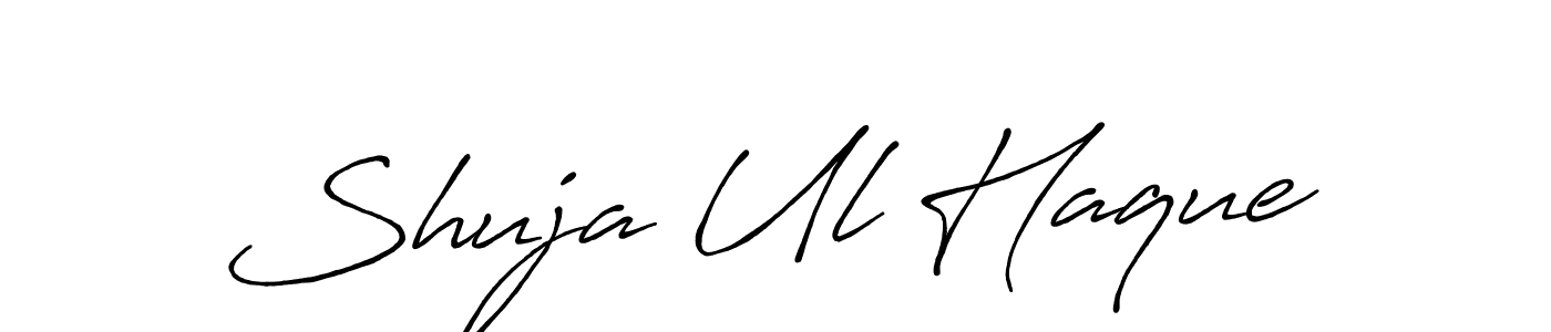 Make a beautiful signature design for name Shuja Ul Haque. With this signature (Antro_Vectra_Bolder) style, you can create a handwritten signature for free. Shuja Ul Haque signature style 7 images and pictures png