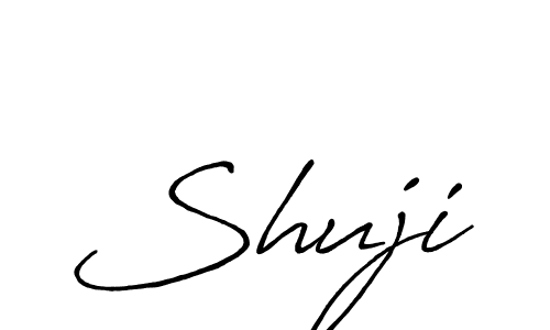 Make a beautiful signature design for name Shuji. With this signature (Antro_Vectra_Bolder) style, you can create a handwritten signature for free. Shuji signature style 7 images and pictures png