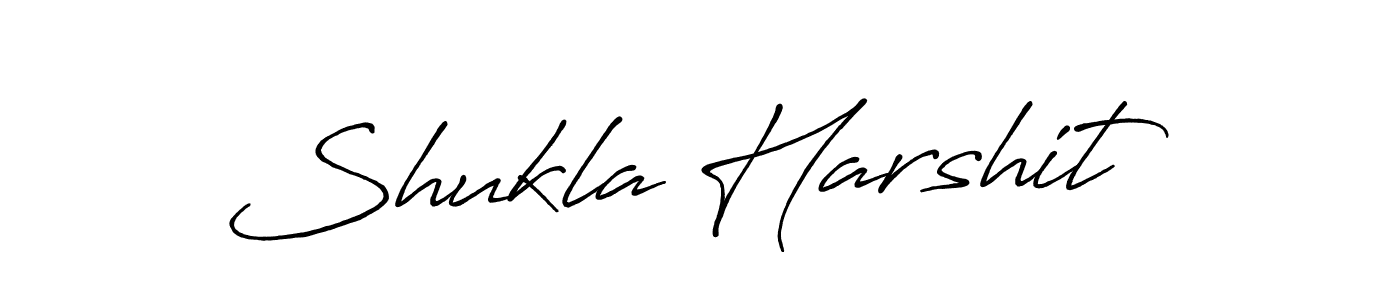 Shukla Harshit stylish signature style. Best Handwritten Sign (Antro_Vectra_Bolder) for my name. Handwritten Signature Collection Ideas for my name Shukla Harshit. Shukla Harshit signature style 7 images and pictures png