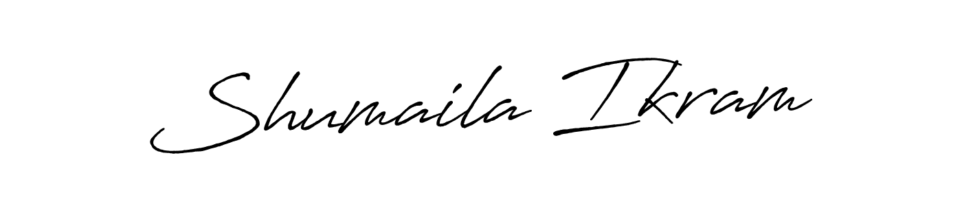 Make a beautiful signature design for name Shumaila Ikram. With this signature (Antro_Vectra_Bolder) style, you can create a handwritten signature for free. Shumaila Ikram signature style 7 images and pictures png