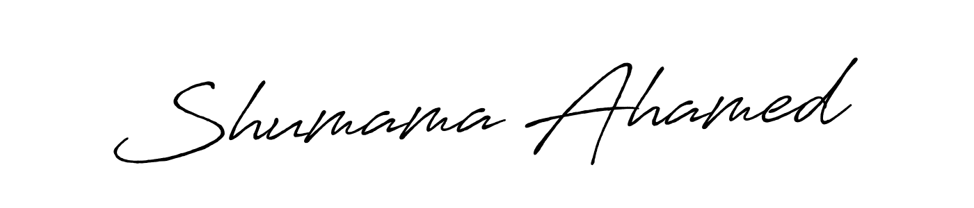 The best way (Antro_Vectra_Bolder) to make a short signature is to pick only two or three words in your name. The name Shumama Ahamed include a total of six letters. For converting this name. Shumama Ahamed signature style 7 images and pictures png