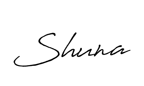 Make a beautiful signature design for name Shuna. With this signature (Antro_Vectra_Bolder) style, you can create a handwritten signature for free. Shuna signature style 7 images and pictures png