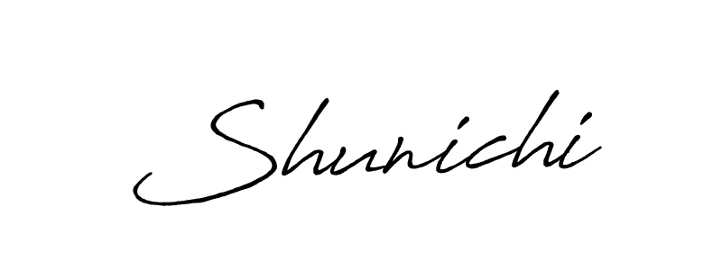 How to make Shunichi signature? Antro_Vectra_Bolder is a professional autograph style. Create handwritten signature for Shunichi name. Shunichi signature style 7 images and pictures png