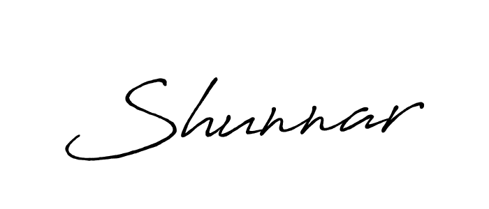 Make a beautiful signature design for name Shunnar. With this signature (Antro_Vectra_Bolder) style, you can create a handwritten signature for free. Shunnar signature style 7 images and pictures png