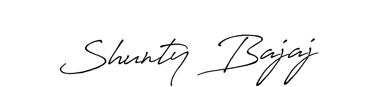 How to make Shunty  Bajaj name signature. Use Antro_Vectra_Bolder style for creating short signs online. This is the latest handwritten sign. Shunty  Bajaj signature style 7 images and pictures png