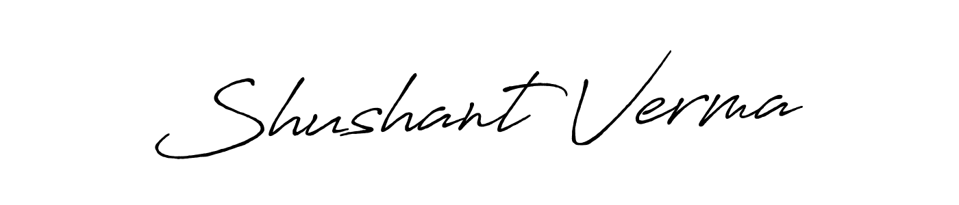 Design your own signature with our free online signature maker. With this signature software, you can create a handwritten (Antro_Vectra_Bolder) signature for name Shushant Verma. Shushant Verma signature style 7 images and pictures png