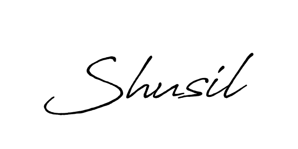 Make a beautiful signature design for name Shusil. With this signature (Antro_Vectra_Bolder) style, you can create a handwritten signature for free. Shusil signature style 7 images and pictures png