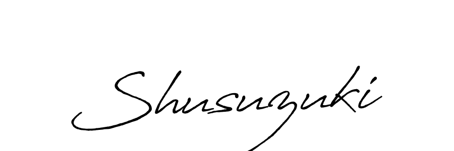 How to make Shusuzuki name signature. Use Antro_Vectra_Bolder style for creating short signs online. This is the latest handwritten sign. Shusuzuki signature style 7 images and pictures png