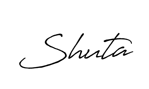 Design your own signature with our free online signature maker. With this signature software, you can create a handwritten (Antro_Vectra_Bolder) signature for name Shuta. Shuta signature style 7 images and pictures png