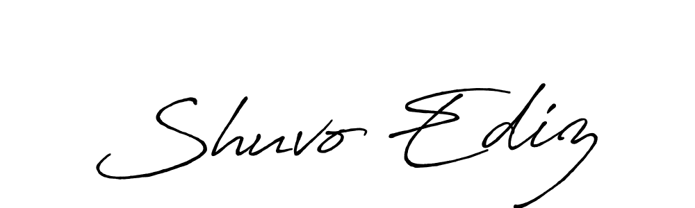 You should practise on your own different ways (Antro_Vectra_Bolder) to write your name (Shuvo Ediz) in signature. don't let someone else do it for you. Shuvo Ediz signature style 7 images and pictures png