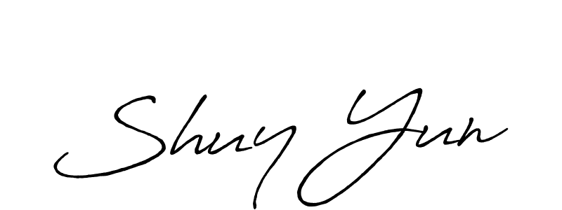 It looks lik you need a new signature style for name Shuy Yun. Design unique handwritten (Antro_Vectra_Bolder) signature with our free signature maker in just a few clicks. Shuy Yun signature style 7 images and pictures png