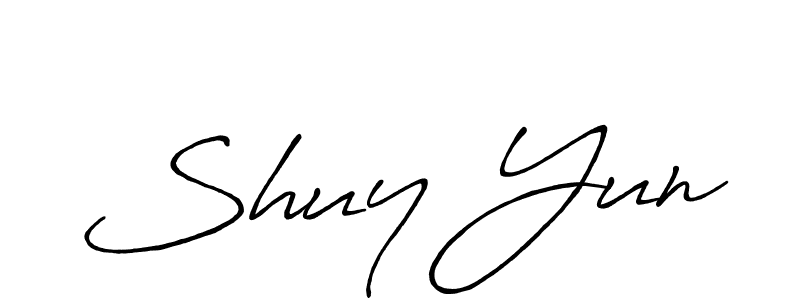 It looks lik you need a new signature style for name Shuy Yun. Design unique handwritten (Antro_Vectra_Bolder) signature with our free signature maker in just a few clicks. Shuy Yun signature style 7 images and pictures png