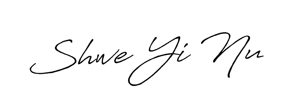 How to make Shwe Yi Nu signature? Antro_Vectra_Bolder is a professional autograph style. Create handwritten signature for Shwe Yi Nu name. Shwe Yi Nu signature style 7 images and pictures png
