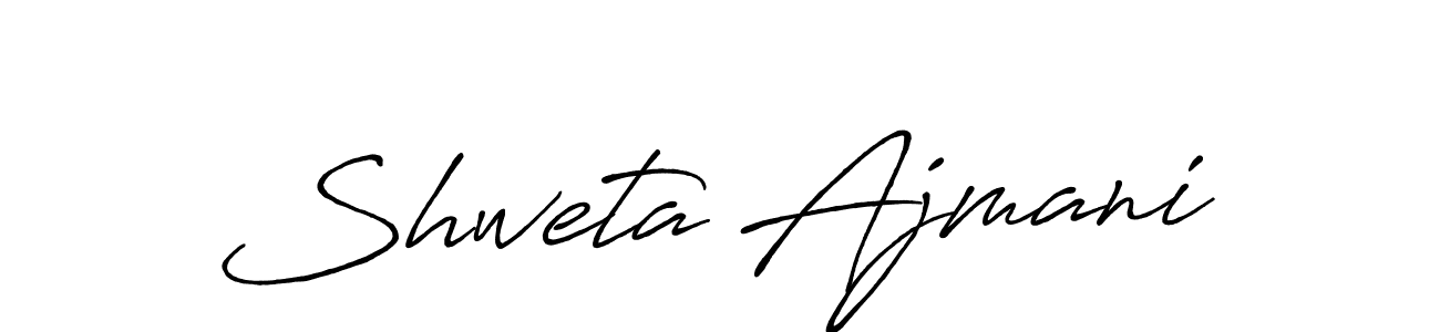 Create a beautiful signature design for name Shweta Ajmani. With this signature (Antro_Vectra_Bolder) fonts, you can make a handwritten signature for free. Shweta Ajmani signature style 7 images and pictures png