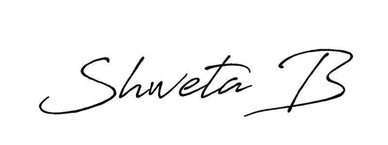 Shweta B stylish signature style. Best Handwritten Sign (Antro_Vectra_Bolder) for my name. Handwritten Signature Collection Ideas for my name Shweta B. Shweta B signature style 7 images and pictures png