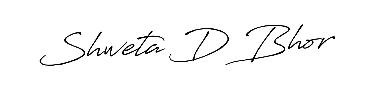 How to make Shweta D Bhor name signature. Use Antro_Vectra_Bolder style for creating short signs online. This is the latest handwritten sign. Shweta D Bhor signature style 7 images and pictures png