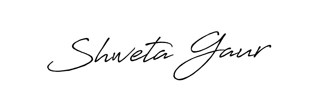 Make a beautiful signature design for name Shweta Gaur. With this signature (Antro_Vectra_Bolder) style, you can create a handwritten signature for free. Shweta Gaur signature style 7 images and pictures png