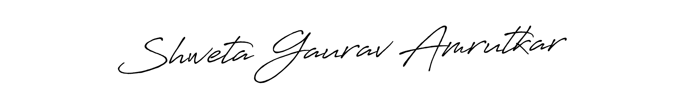 Make a beautiful signature design for name Shweta Gaurav Amrutkar. With this signature (Antro_Vectra_Bolder) style, you can create a handwritten signature for free. Shweta Gaurav Amrutkar signature style 7 images and pictures png