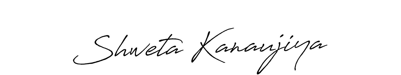 Create a beautiful signature design for name Shweta Kanaujiya. With this signature (Antro_Vectra_Bolder) fonts, you can make a handwritten signature for free. Shweta Kanaujiya signature style 7 images and pictures png