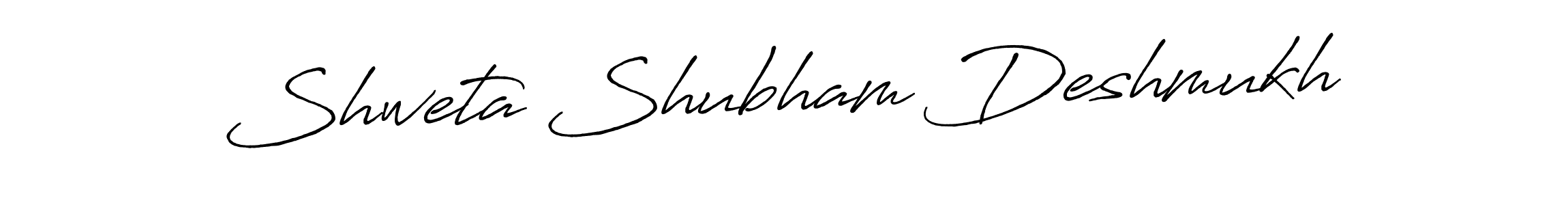 Create a beautiful signature design for name Shweta Shubham Deshmukh. With this signature (Antro_Vectra_Bolder) fonts, you can make a handwritten signature for free. Shweta Shubham Deshmukh signature style 7 images and pictures png