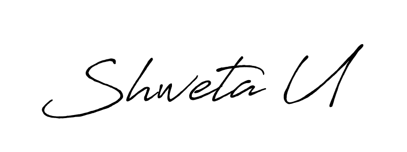 Shweta U stylish signature style. Best Handwritten Sign (Antro_Vectra_Bolder) for my name. Handwritten Signature Collection Ideas for my name Shweta U. Shweta U signature style 7 images and pictures png