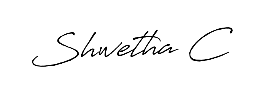 The best way (Antro_Vectra_Bolder) to make a short signature is to pick only two or three words in your name. The name Shwetha C include a total of six letters. For converting this name. Shwetha C signature style 7 images and pictures png